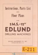 Edlund 2MS 12", Drill Machines, Operations and Parts Manual Year (1957)
